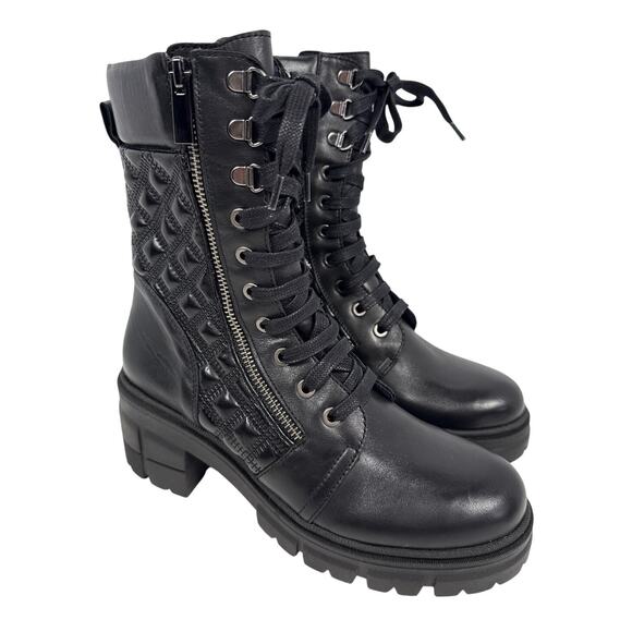 Unity in Diversity Boots Dream of Me Womens 7.5 EU38 Quilted Black Leather Zip - Picture 8 of 12